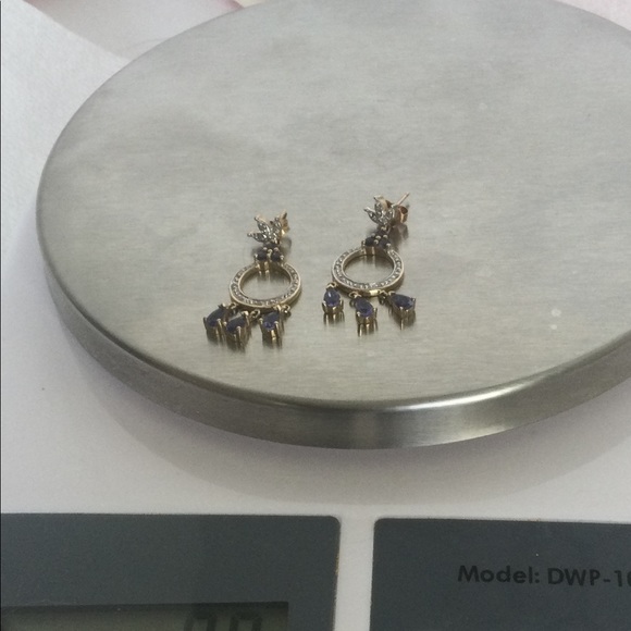 10k IOLITE CHANDELIER EARRINGS - Picture 5 of 6